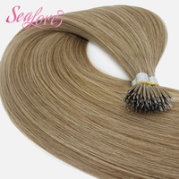 Extensiones de Cabello Humano Virgen Europeo con Anillas Nano y Microperlas, Invisibles y Sin Costuras para Fijación en Frío