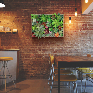 Jardín Vertical Artificial de Suculentas, Kit de Arte para Pared, Marco de Madera, <span class=keywords><strong>Plantas</strong></span> Realistas, Decoración Botánica para Colgar en la Pared, Greatflower - Product Image 4