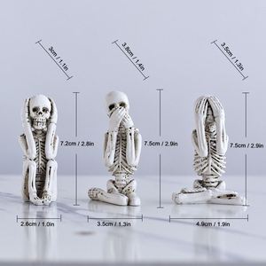 Figuras de Esqueleto en Pose de Yoga para Fiesta de Halloween, Estatuas en Forma de Calavera, Pequeñas Esculturas de Resina, Adornos Decorativos - Product Image 6