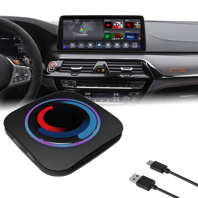 Original BM/W Wireless Carplay AI TV BOX Android 10.0 4G+64G  WiFi Built-in GPS Google PLay Stor