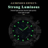 Montre chronographe à quartz pour homme POEDAGAR 892, grand cadran, plusieurs sous-cadrans, montre sport pour homme, bracelet en acier inoxydable, 3 couleurs disponibles