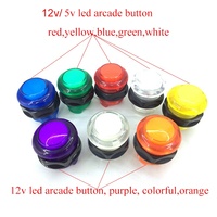 Boutons d'arcade professionnels 5v 12v Pie, boutons blancs et oranges, 28 mm, LED violet