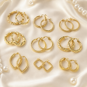 Pendientes de Aro Elegantes y Sencillos de Oro de 14k con Cristales CZ de Lujo para Mujer - Product Image 4