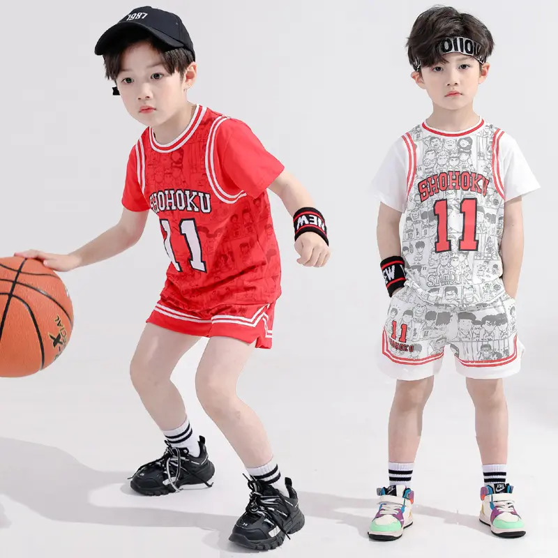 Großhandel Blank Neueste Best Sublimated Summer Kinder basketball bekleidung Set Jungen und Mädchen Sport Baumwolle schnell trocknende Shorts