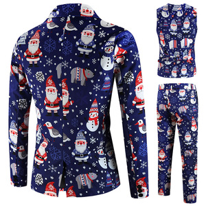 <span class=keywords><strong>Costume</strong></span> imprimé en 3D de <span class=keywords><strong>Noël</strong></span> pour <span class=keywords><strong>homme</strong></span> Costumes décontractés trois pièces à simple boutonnage de taille européenne - Product Image 2