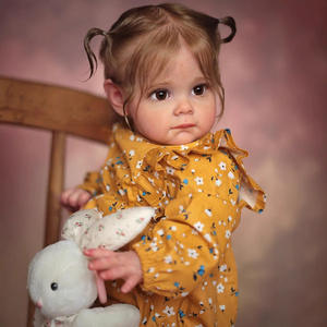 Poupée <span class=keywords><strong>réaliste</strong></span> pour enfant en bas âge <span class=keywords><strong>Reborn</strong></span> Maggi, 24 pouces, tête et membres en vinyle souple, corps en tissu, cheveux implantés à la main, jouet cadeau pour enfants - Product Image 2