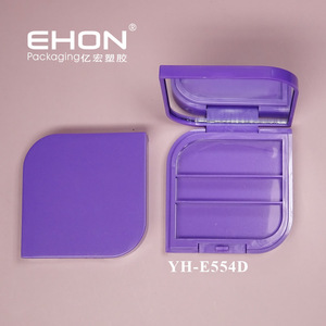 Étui compact de luxe vide en forme de feuille pour maquillage, palette de fards à paupières en plastique avec miroir, emballage personnalisé pour blush cosmétique - Product Image 3