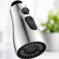 ABS Chrome trois fonctions pommeau de douche universel à poignée unique sortie d'eau robinets de cuisine à joint universel accessoires