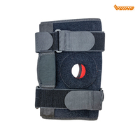Genouillère articulée flexible réglable à double sangle en néoprène avec stabilisateurs latéraux pour la rééducation des blessures sportives et le CrossFit