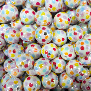 16mm 2.5g Fashionable Acrylic Solid Printed AB Round Dot Pen Keychain Bubble Gum Necklace Mixed Color Accessory - Product Image 6