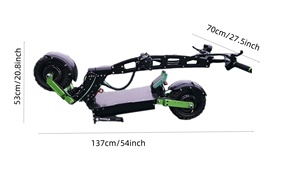 Scooter Eléctrico Todoterreno Negro y Verde de 11 Pulgadas, 60V, 30Ah/40Ah, 6000W, Motor Dual, Alcance de 38-75 Millas, para Adultos, con Certificación CE - Product Image 5