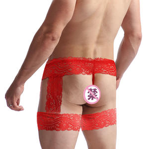 LGBT regalo di san valentino Hot New Lingerie da uomo mutandine in pizzo Tirm Bulge marsupio perizoma perizoma biancheria intima <span class=keywords><strong>con</strong></span> giarrettiera da uomo - Product Image 4