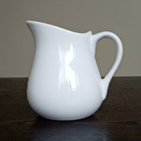 Carafe à lait en porcelaine grande capacité (80 ml, 500 ml, 1000 ml) avec poignée, écologique et classique – Vente chaude