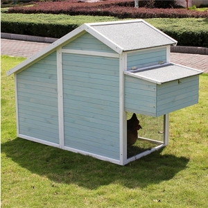 Clapier à lapins et poulailler de luxe <span class=keywords><strong>Cage</strong></span> à lapins en bois intérieure et extérieure avec fermeture à bouton et toit étanche de grande taille - Product Image 4