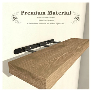 Wooden <b>Wall</b> <b>Mounted</b> <b>Shelf</b> 33x15x85cm Double Tier Solid Wood Living Room Storage Organization Open Style Bookshelf - Product Image 4