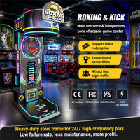 Machine de boxe commerciale d'arcade avec test de force de frappe, encastrée dans un cabinet métallique, pour bars, centres de jeux et distributeurs automatiques, offrant un rendement élevé