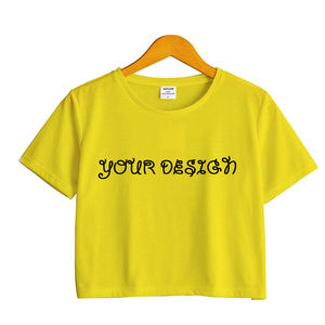 <span class=keywords><strong>Donna</strong></span> Pianura Bianco <span class=keywords><strong>100</strong></span> Del <span class=keywords><strong>Cotone</strong></span> Crop Top di Fitness Vestiti di Sport Delle Signore Lavorato A Maglia Crop Top T Shirt per la Stampa Logo Personalizzato - Product Image 3