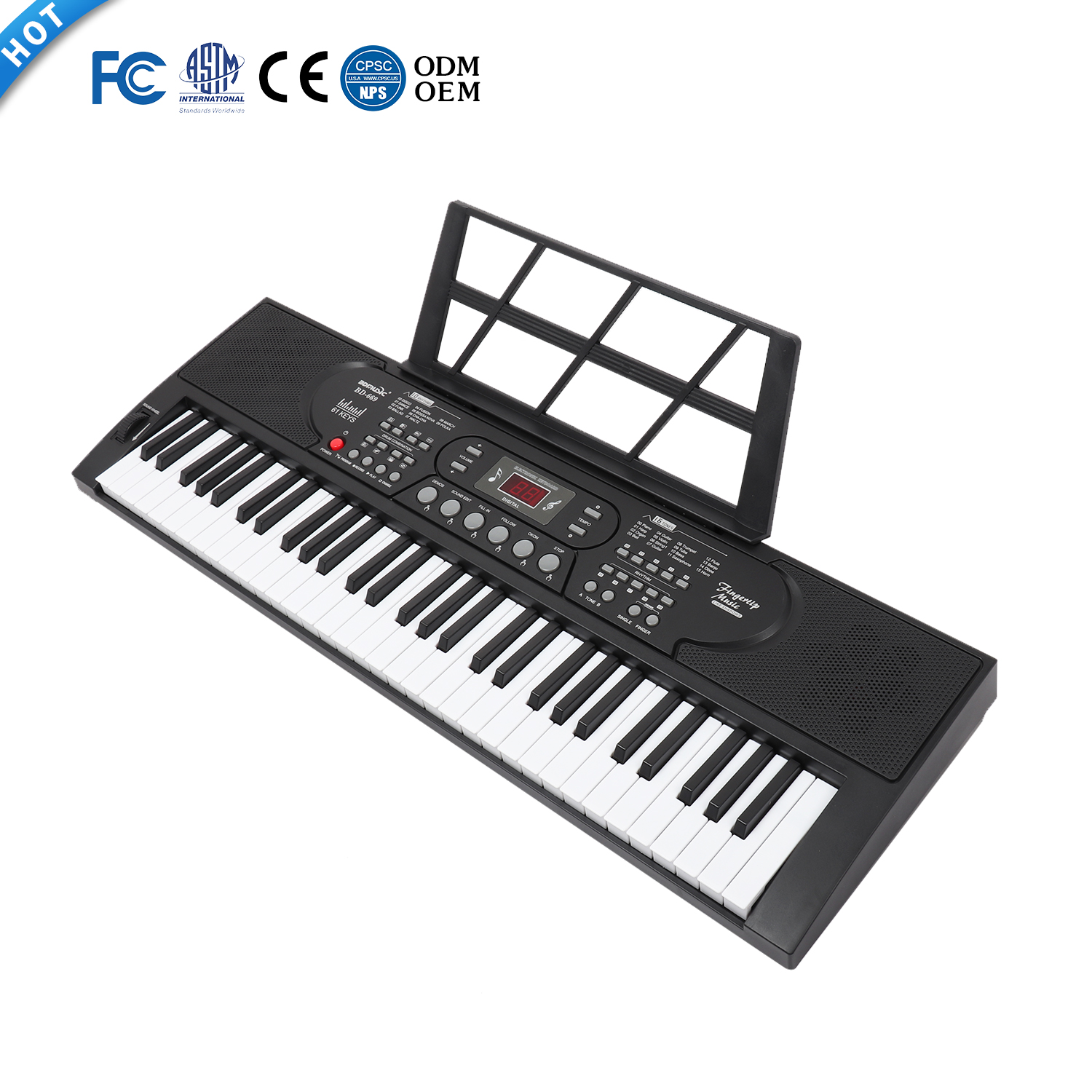 電子ピアノ　オルガン 61鍵電子オルガン音楽電子鍵盤オルガン玩具デジタルピアノ (マイク付)