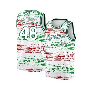 Maillot de basketball personnalisé Anteater, débardeur sublimé blanc, rouge, vert, imprimé, maille respirante 100% polyester, toutes saisons, pour homme - Product Image 1