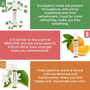 Huiles essentielles bio vegan en roll-on pour le corps, prix <span class=keywords><strong>d</strong></span>'usine, Happy Focus Breath, aromathérapie, relaxation, soulagement du stress, <span class=keywords><strong>parfum</strong></span> - Product Image 3