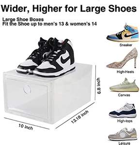 Organisateur de rangement pour baskets transparent personnalisé avec aimants, boîte de présentation en plastique empilable, boîte à chaussures en acrylique - Product Image 2