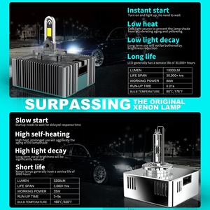 Sanvi D10 Phare LED automobile haute luminosité 80W Série D, D1S Plug and Play, Ampoule LED Canbus HID vers LED 6000K - Product Image 2