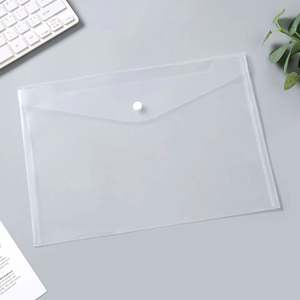 Hot Sales <b>Plastic</b> Envelope Pocket <b>Wallets</b> School Folder Document A4 <b>Clear</b> File Bag With Snap Button Folders Custom Logo - Product Image 5