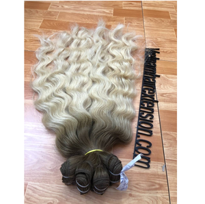 Extensions de cheveux naturels de haute qualité, ondulées, ombrées, avec closure en dentelle, double épaisseur, provenant du Vietnam - Product Image 3
