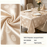 Tissu Jacquard 100% Polyester Professionnel, Durable et Résistant à l'Usure, Idéal pour Nappe de Table de Mariage, Banquet et Maison