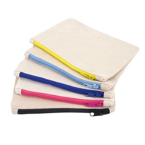 DIY Đa Chức Năng Sinh Thái Thân Thiện Tùy Chỉnh <span class=keywords><strong>Canvas</strong></span> Zipper <span class=keywords><strong>Pouch</strong></span> Vải Trang Điểm Lớn Đồng Bằng Trống Bút Chì Trường Hợp Bút Văn Phòng Phẩm Túi - Product Image 3