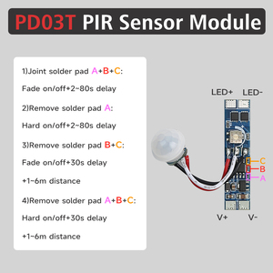 Vente en gros DC12V 8A 192W Interrupteur de corps réglable dans le temps Nouveau module de capteur <span class=keywords><strong>PIR</strong></span> pour capteur de mouvement réglable à distance de lumière LED - Product Image 3