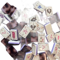 (En stock) Nouveauté 2026 : Tuiles de Mahjong en Acrylique Série Eloise Deluxe à Trois Couches avec Motif Écaille de Tortue pour Jeux d'Échecs et de Cartes