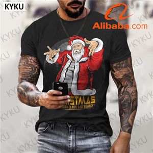 고품질 대형 크리스마스 셔츠 남자 산타 클로스 Tshirt 인쇄 선물 캐주얼 재미 <span class=keywords><strong>T</strong></span> 셔츠 짧은 소매 여름 새로운 스타일 - Product Image 3