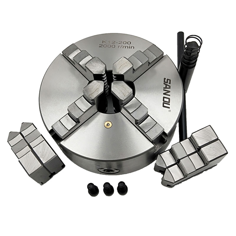 Four кулачковый Self-Centering Lathe Chuck, K12, 80, 100, 125, 160, 200, 250, 320 400