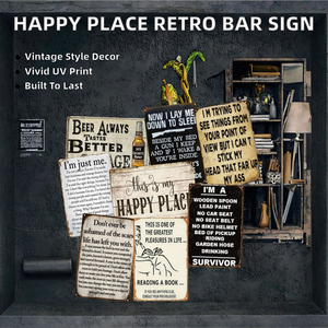 Poster Decorativo 'Just Me Happy Place' per Bar, Pub, Casa, Auto, Insegna Retrò Personalizzata in Metallo per Capodanno Cinese 20x30cm - Product Image 2