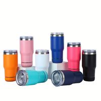 Pendingin Kaleng 14Oz Tumbler Dinding Ganda Stainless Steel Pendingin Kaleng Perjalanan USB Musik Dengan Speaker Bluetooth Botol Air Mobil