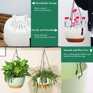 Pots <span class=keywords><strong>de</strong></span> fleurs suspendus directs d'usine 3 tailles Pots <span class=keywords><strong>de</strong></span> jardin minimalistes et jardinières Pot <span class=keywords><strong>de</strong></span> fleur en plastique à arrosage automatique solide et Durable - Product Image 5