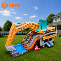 Ceyu Commercial Château Gonflable Excavatrice avec Toboggan, Piscine et Structure Gonflable Conique pour Enfants et Adultes, Idéal pour Fêtes en Jardin, Vente en Gros