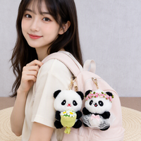 Porte-clés en peluche panda mignon, pendentif de sac en dessin animé doux, jouet souvenir