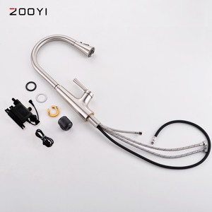 ZOOYI китайский поставщик, выдвижной распылитель, умный матовый никель, индукционный бесконтактный датчик, кухонный кран, раковина - Product Image 6