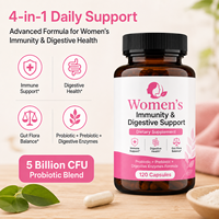 Capsules de probiotiques pour femmes |   Soutien digestif et immunitaire avec prébiotiques, enzymes, vitamine C et zinc |   Complément alimentaire pour la santé intestinale