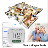 Module d'interrupteur intelligent Tuya Zigbee sans neutre 1 canal, mini, à fil unique, design à bascule, contrôle par application, en PC, pour usage domestique et hôtelier