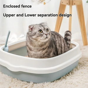 Lettiera <span class=keywords><strong>per</strong></span> <span class=keywords><strong>Gatti</strong></span> Semi-Chiusa Extra-Large Colorata Anti-Schizzi Rinforzata con Funzione Anti-Sabbia <span class=keywords><strong>per</strong></span> <span class=keywords><strong>Gatti</strong></span> <span class=keywords><strong>Adulti</strong></span> - Product Image 3