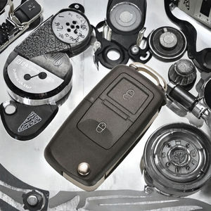 Cangkang kunci mobil lipat Flip 2 tombol, Aksesori kunci mobil dengan pisau FO21 kompatibel dengan VW Benz kendaraan - Product Image 4