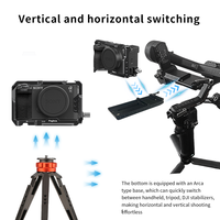 Kit complet en alliage d'aluminium Poyinco pour appareil photo A7C II/A7CR avec poignée supérieure, poignée latérale et plaque QR pour Arca-