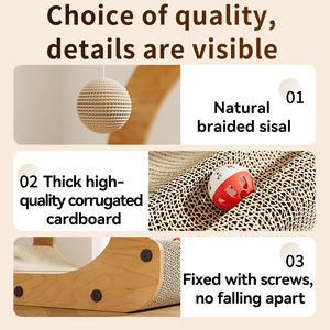 Kattenkrabber Speelgoed Natuurlijke Sisal Kat Krabplank Met Bal Katten Krabben Interactieve Massief Hout Duurzame Kras - Product Image 5