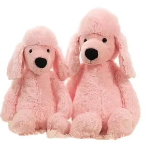 Fábrica Venda 40cm Bonito Pelúcia Realista Rosa Poodle Dog Stuffed Animal Macio Sono Lance Almofada Travesseiro