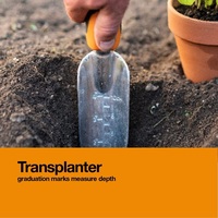 Ensemble d'outils de jardinage 3 pièces avec truelle, transplanteur et cultivateur