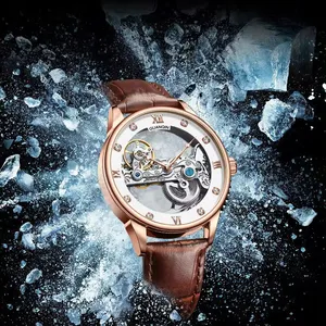 最新的冠琴豪华男士自动商务手表GJ 16299全钢防水经典运动机械手表