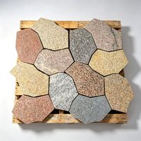 Pavé en granit multicolore à effet givré, antidérapant et résistant aux intempéries pour allées extérieures modernes